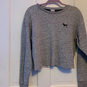 VS PINK SIZE XS GREY AND BLACK CREWNECK